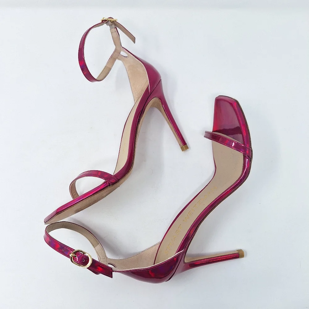Stuart Weitzman Nudistcurve 100mm pink Sandals heels size 6.5